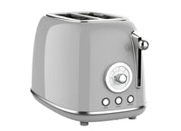 HKM-325075 Retro Stainless Steel 2-Slice Toaster with Sandwich Function