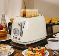 HKM-325075 Retro Stainless Steel 2-Slice Toaster with Sandwich Function