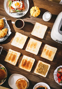 HKM-325075 Retro Stainless Steel 2-Slice Toaster with Sandwich Function
