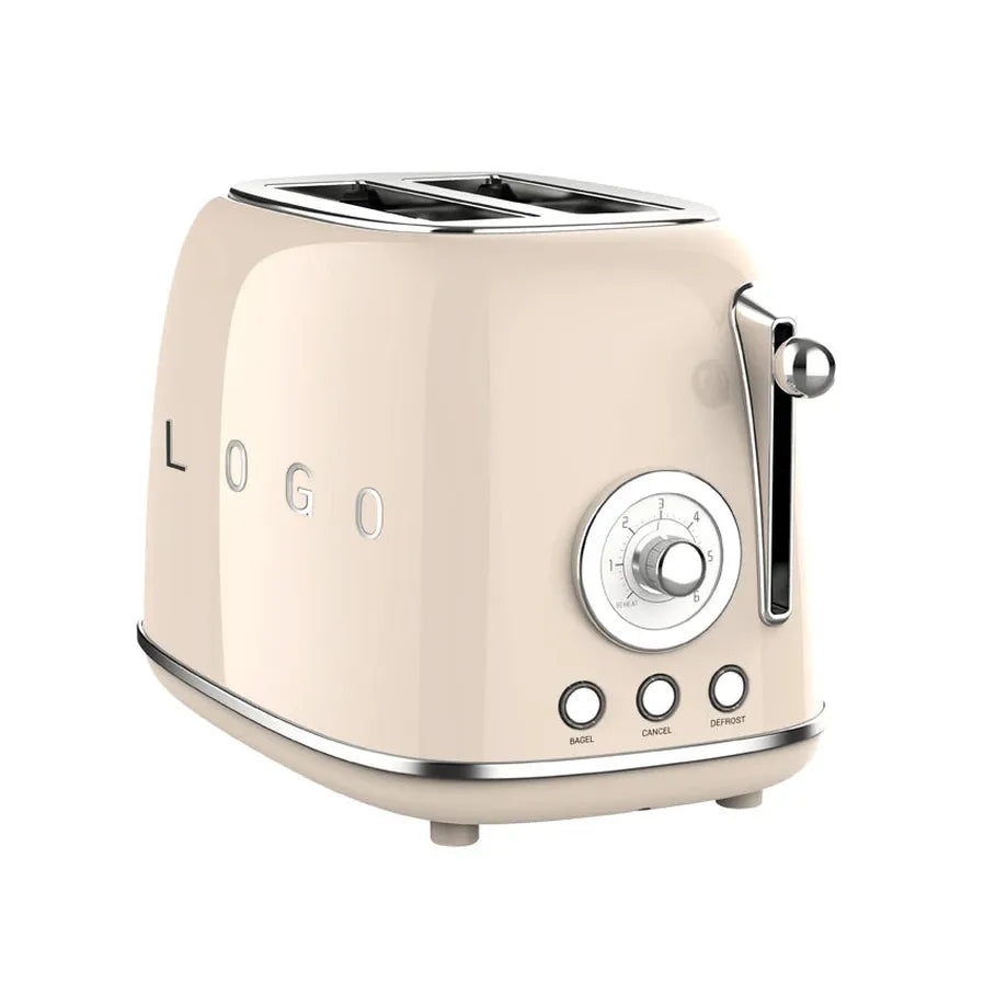 HKM-325075 Retro Stainless Steel 2-Slice Toaster with Sandwich Function