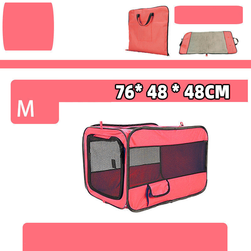 HKM-3251261 Portable Soft-Sided Pet Travel Carrier with Locking Zippers and Safety Belt, Folding Fabric Cage for Cats and Dogs