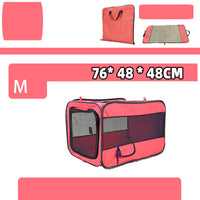 HKM-3251261 Portable Soft-Sided Pet Travel Carrier with Locking Zippers and Safety Belt, Folding Fabric Cage for Cats and Dogs