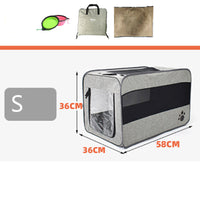 HKM-3251261 Portable Soft-Sided Pet Travel Carrier with Locking Zippers and Safety Belt, Folding Fabric Cage for Cats and Dogs