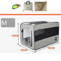 HKM-3251261 Portable Soft-Sided Pet Travel Carrier with Locking Zippers and Safety Belt, Folding Fabric Cage for Cats and Dogs