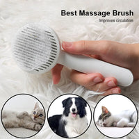 HKM-3252285 Self-Cleaning Slicker Brush for Dogs and Cats - Perfect for Long and Short Hair, Gentle Shedding and Grooming
