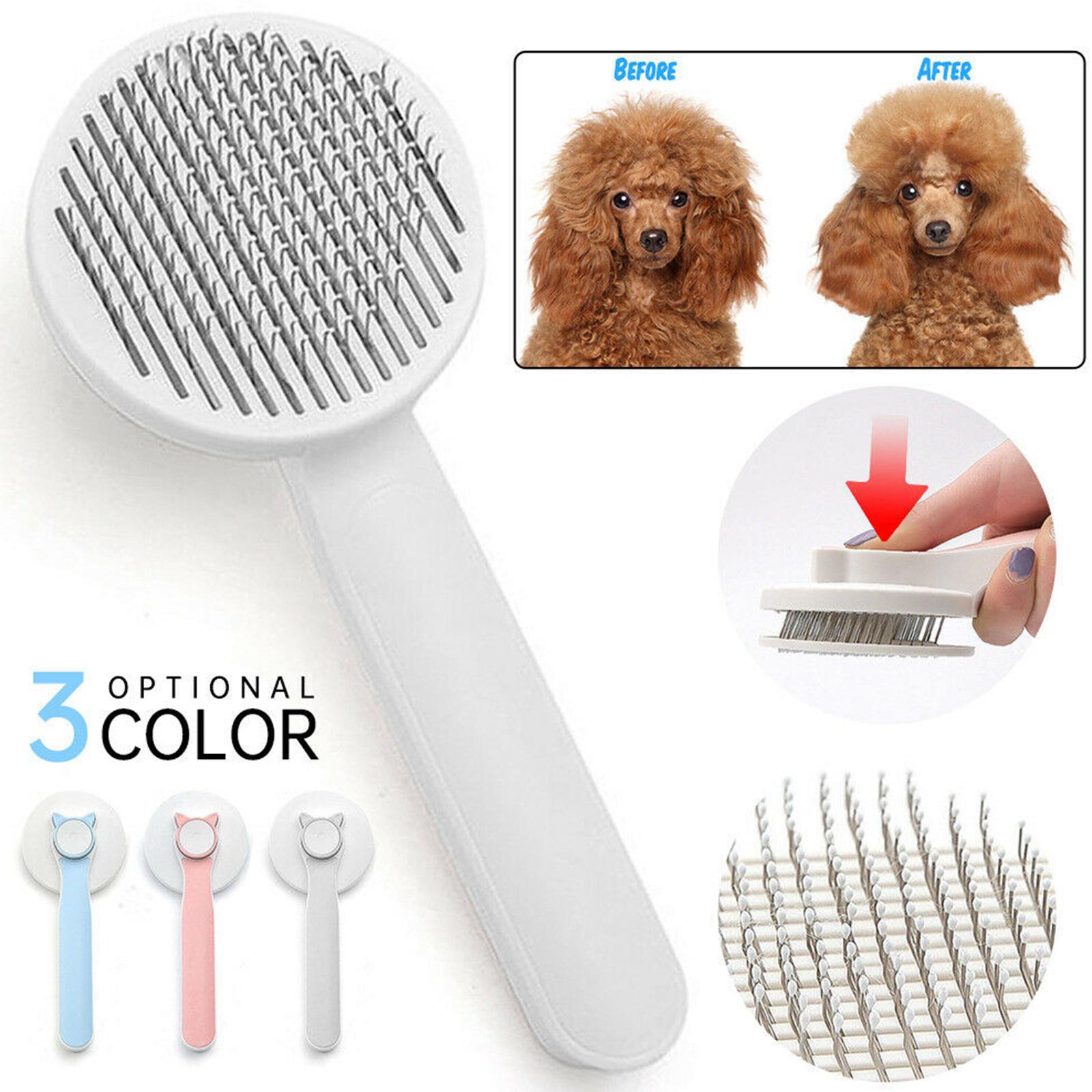HKM-3252285 Self-Cleaning Slicker Brush for Dogs and Cats - Perfect for Long and Short Hair, Gentle Shedding and Grooming