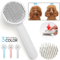 HKM-3252285 Self-Cleaning Slicker Brush for Dogs and Cats - Perfect for Long and Short Hair, Gentle Shedding and Grooming