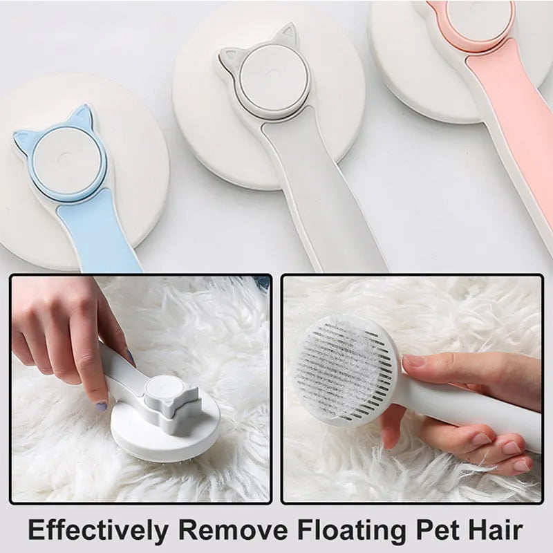 HKM-3252285 Self-Cleaning Slicker Brush for Dogs and Cats - Perfect for Long and Short Hair, Gentle Shedding and Grooming