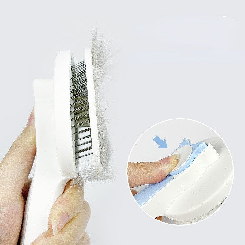 HKM-3252285 Self-Cleaning Slicker Brush for Dogs and Cats - Perfect for Long and Short Hair, Gentle Shedding and Grooming