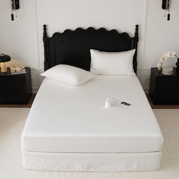 HKM-325331 Light Luxury Purple Lyocell Fiber Solid Color Bed Sheet