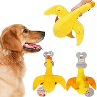 HKM-3254461 Cozy Yellow Fleece Stuffed Toy for Dogs - Sniffing, Training, and Companionship