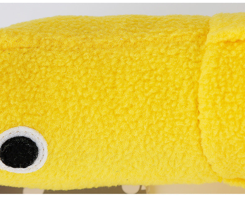 HKM-3254461 Cozy Yellow Fleece Stuffed Toy for Dogs - Sniffing, Training, and Companionship