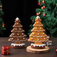 HKM-325459 Ginger Cake Christmas Tree Decoration - Resin Holiday Scene, 10.5x4x15.5 cm