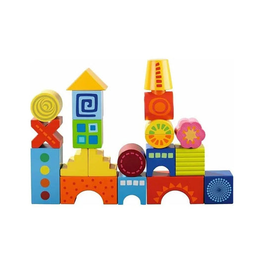 HKM-325459 Wooden Building Block Set for Creative Model Building and Educational Play