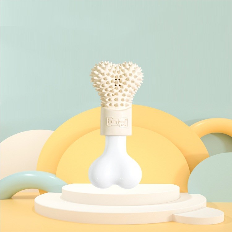 HKM-3255613 Durable Nylon and Rubber Chew Toy for Dogs - Burr Bone Design