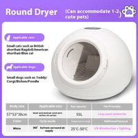 HKM-3256253 Automatic Pet Hair Dryer - 1000W Drying Oven for Cats, Round White Design