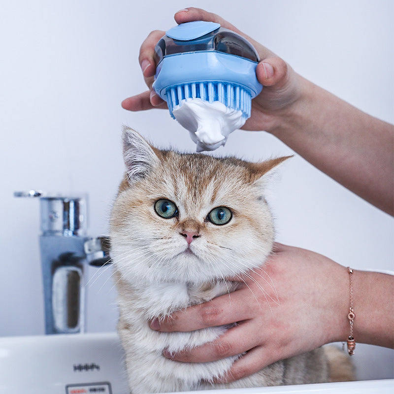 HKM-3256381 One-Click Cleaning Brush for Dogs and Cats ¨C Blue and Orange ABS Hair Removal Tool