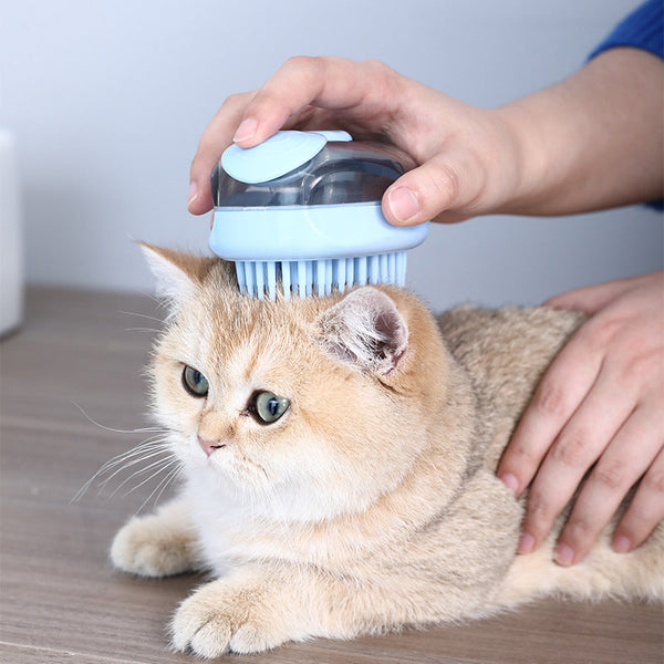 HKM-3256381 One-Click Cleaning Brush for Dogs and Cats ¨C Blue and Orange ABS Hair Removal Tool