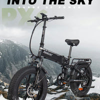 HKM-325651 Folding Mountain Bike with 7-Speed Gears, 20-Inch Aluminum Frame and Rear Hub Motor