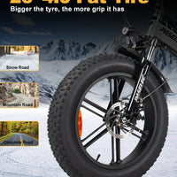 HKM-325651 Folding Mountain Bike with 7-Speed Gears, 20-Inch Aluminum Frame and Rear Hub Motor