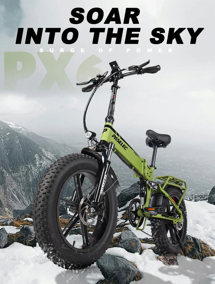 HKM-325651 Folding Mountain Bike with 7-Speed Gears, 20-Inch Aluminum Frame and Rear Hub Motor