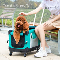 HKM-3257021 Pet Trolley Bag Carry Case for Vehicle Transport - Breathable Polyester, Solid Colors