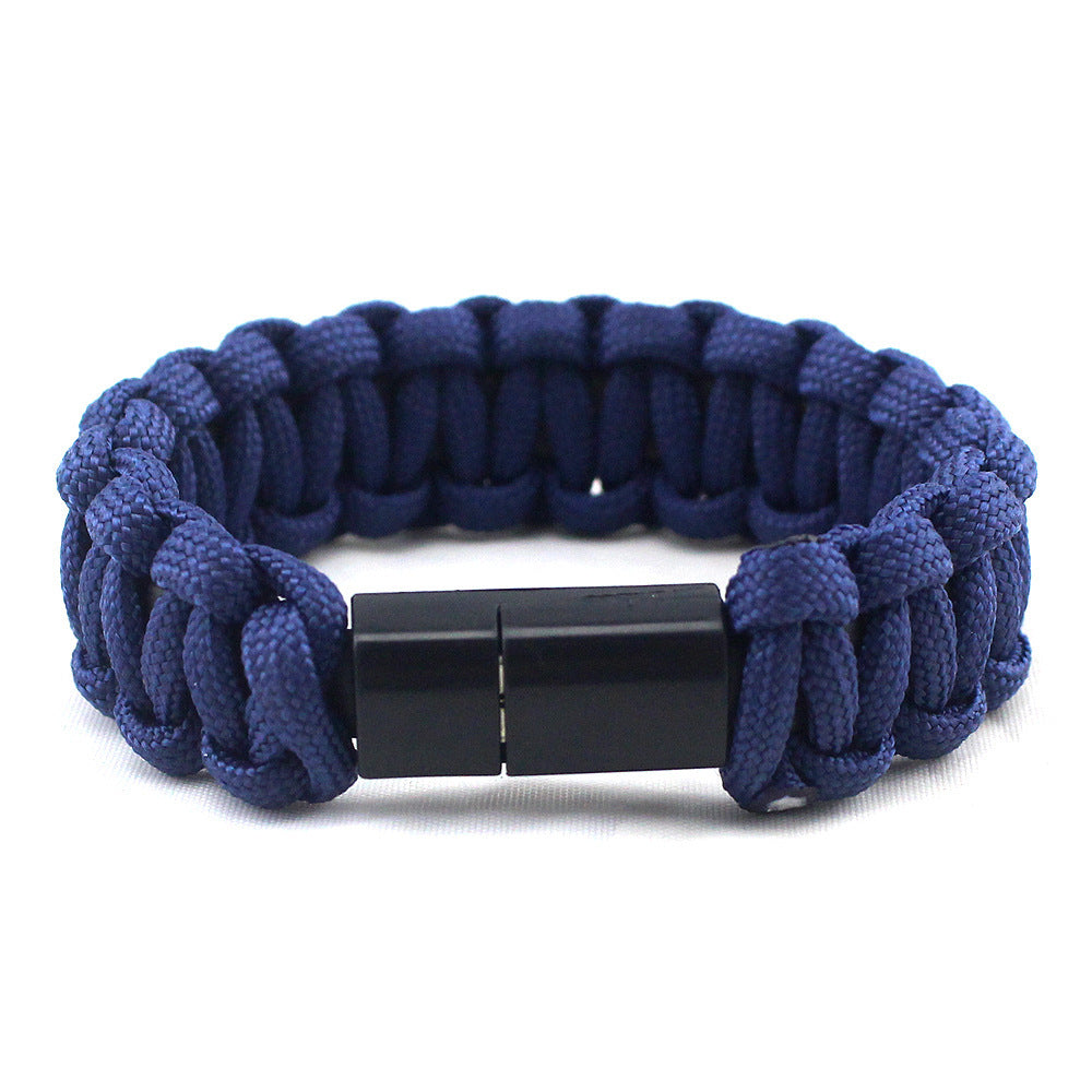 HKM-325715 Nylon Woven Fast Charge Data Cable for Mobile Phones - Unisex U-Shaped Design