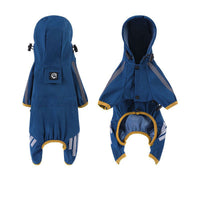 HKM-3260221 Four-Legged Waterproof Raincoat for Small Dogs and Cats, Stylish Pet Outing Clothing