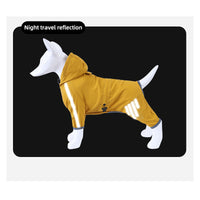 HKM-3260221 Four-Legged Waterproof Raincoat for Small Dogs and Cats, Stylish Pet Outing Clothing