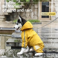HKM-3260221 Four-Legged Waterproof Raincoat for Small Dogs and Cats, Stylish Pet Outing Clothing