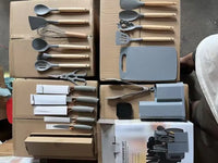 HKM-326035 19-Piece Silicone Kitchenware Toolkit with Storage Barrel and Knife Set