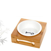 HKM-3260733 Bamboo and Stainless Steel Pet Bowl Holders with Single, Double, and Triple Bowl Options