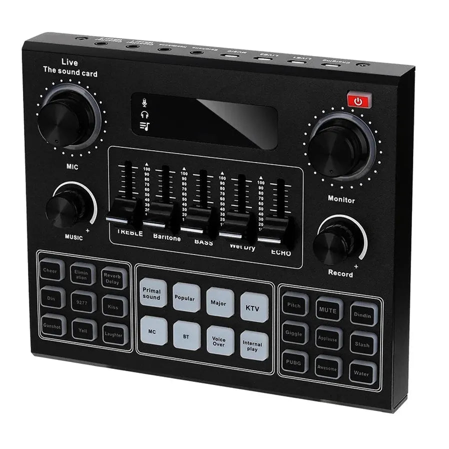 HKM-326227 V9 Sound Card Audio Interface for Live Streaming and Podcasting on Phone and PC