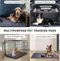 HKM-3262397 Machine Washable Non-Slip Dog Training Urine Pad - Breathable & Absorbent, Dark Gray Leaves Design