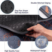 HKM-3262397 Machine Washable Non-Slip Dog Training Urine Pad - Breathable & Absorbent, Dark Gray Leaves Design