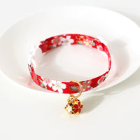 HKM-3262525 Adjustable Flower Pattern Pet Collar with Hollow Bell in Multiple Colors