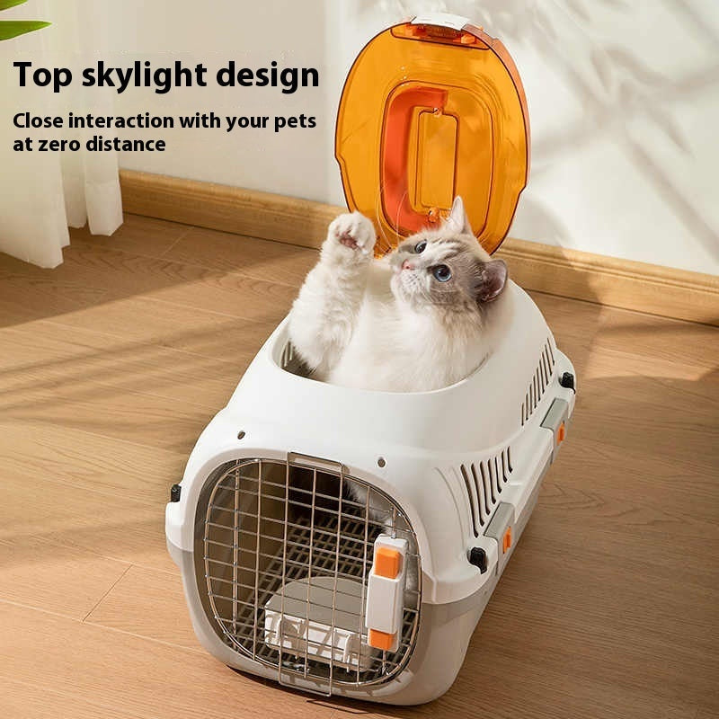 HKM-3264189 Portable Multi-Purpose Cat Flight Case for Travel with Skylight Option