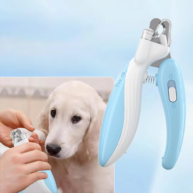 HKM-3264317 Labor-Saving Nail Clippers with LED Light for Dogs and Cats - Precision Trim Scissors with Safety Lock and Anti-Splash Design