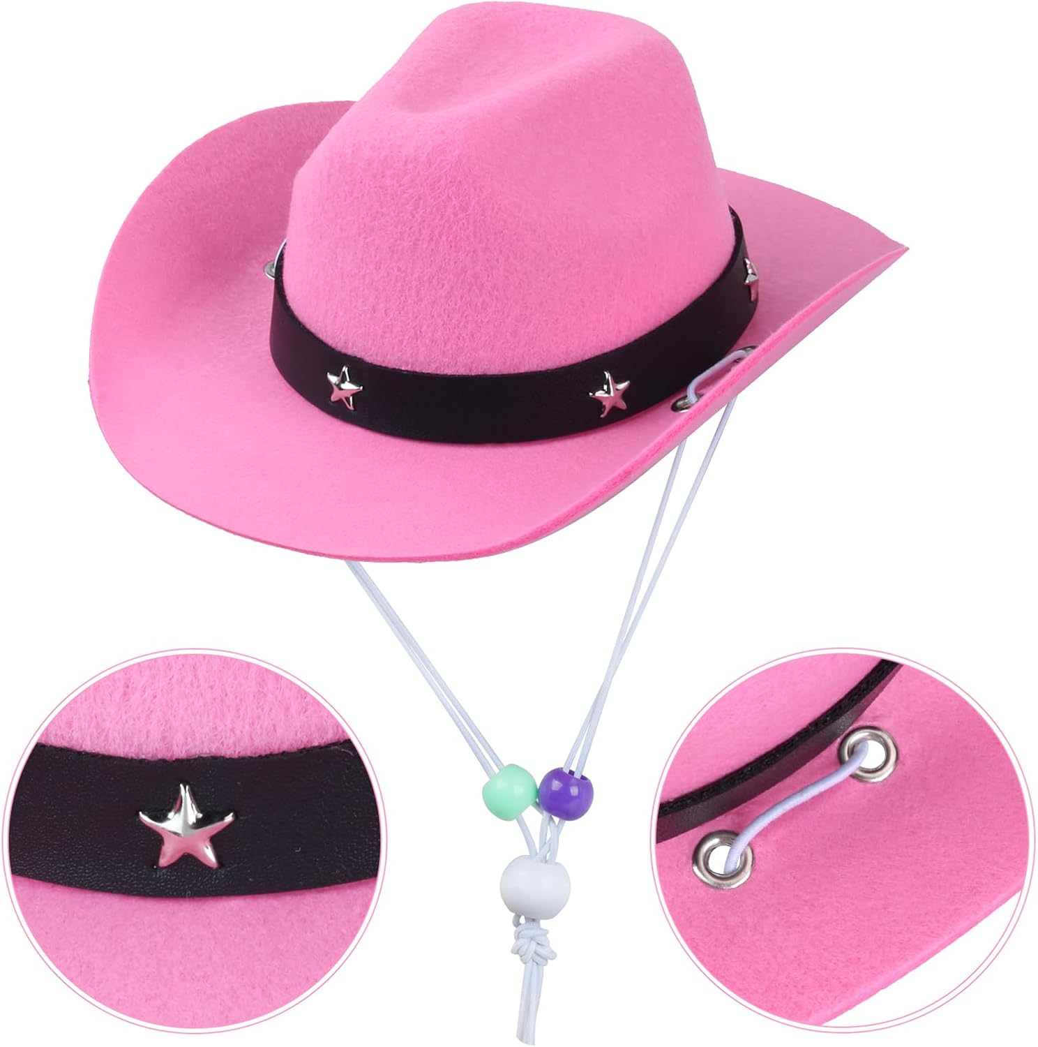 HKM-3264701 Pet Cowboy Costume Set with Hat and Bandana for Cats and Kittens, Ideal for Halloween and Cosplay Events