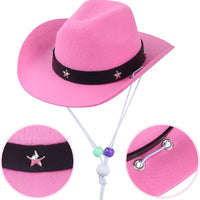 HKM-3264701 Pet Cowboy Costume Set with Hat and Bandana for Cats and Kittens, Ideal for Halloween and Cosplay Events