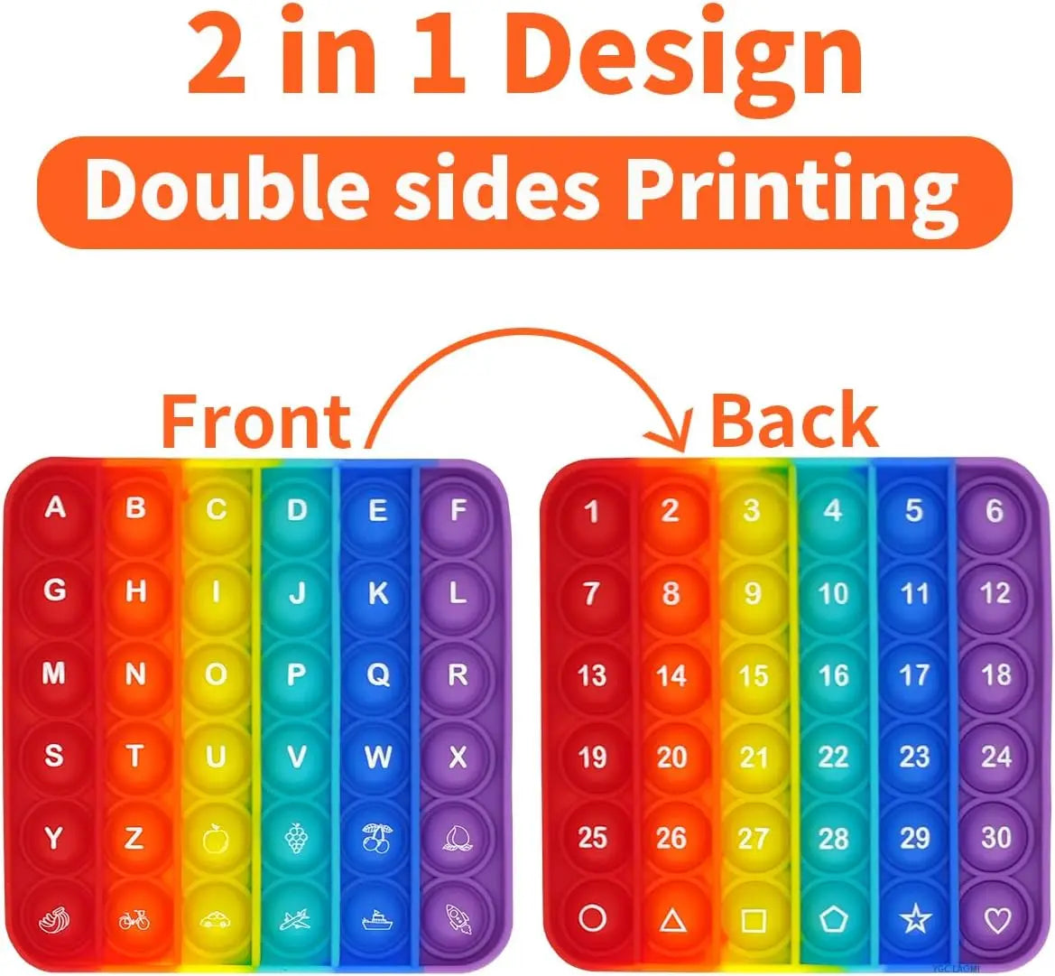 HKM-326611 Educational 2-in-1 Fidget Toy for Stress Relief and Learning Letters and Numbers