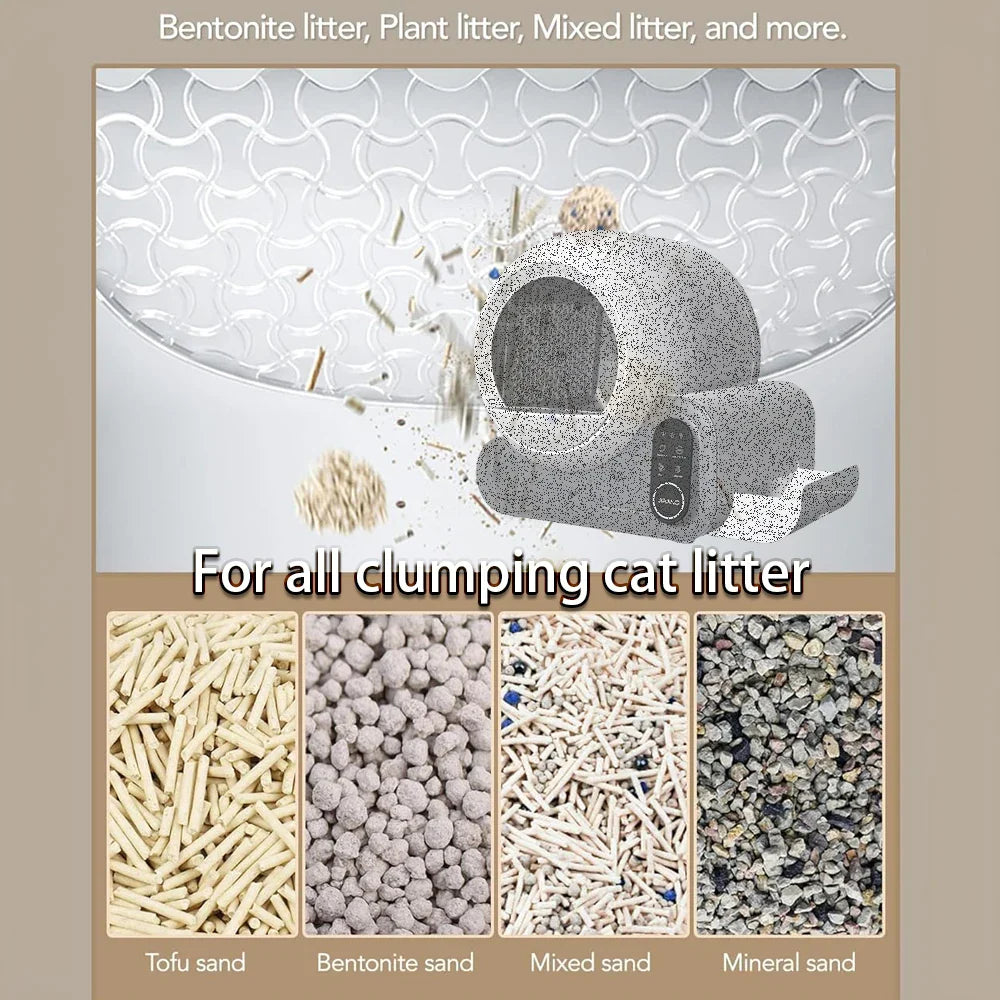 HKM-326611 Smart Self-Cleaning Portable Cat Litter Box with App Control and Anti-Splashing Design