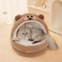 HKM-3266365 Cozy Pet Bed for Cats and Small Dogs - Warm Lounger Cushion with Soft Velvet Material