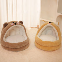 HKM-3266365 Cozy Pet Bed for Cats and Small Dogs - Warm Lounger Cushion with Soft Velvet Material