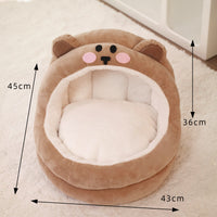 HKM-3266365 Cozy Pet Bed for Cats and Small Dogs - Warm Lounger Cushion with Soft Velvet Material