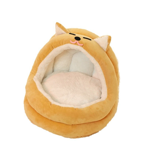 HKM-3266365 Cozy Pet Bed for Cats and Small Dogs - Warm Lounger Cushion with Soft Velvet Material