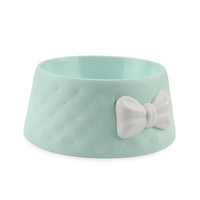 HKM-3266493 Bow Shaped Cat and Dog Bowl - Made of Durable PP Plastic in Pink, Green, and Grey