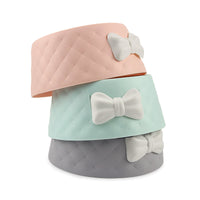 HKM-3266493 Bow Shaped Cat and Dog Bowl - Made of Durable PP Plastic in Pink, Green, and Grey