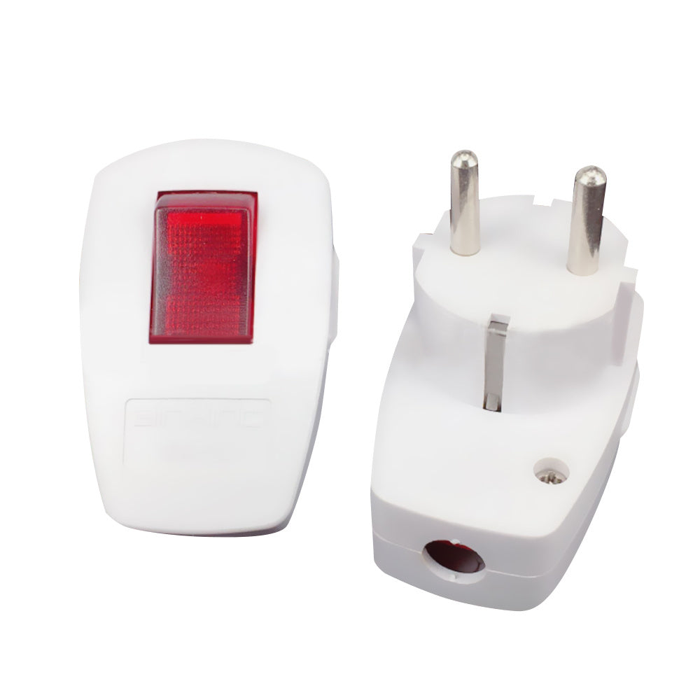 HKM-326739 European Standard 16A Two-Pole Power Supply Plug - Rated Voltage 250V, White WN-21
