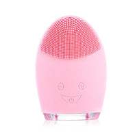HKM-326739 Ultrasonic Electric Facial Cleansing Brush - 3 Gear Positions, Lightweight Pink Design